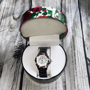 ISAAC MIZRAHI LIVE! Floral Ceramic watch